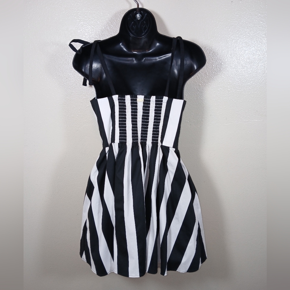 Show Me Your Mumu Dolled Up Mini Dress in Strip Black and White - Picture 4 of 13